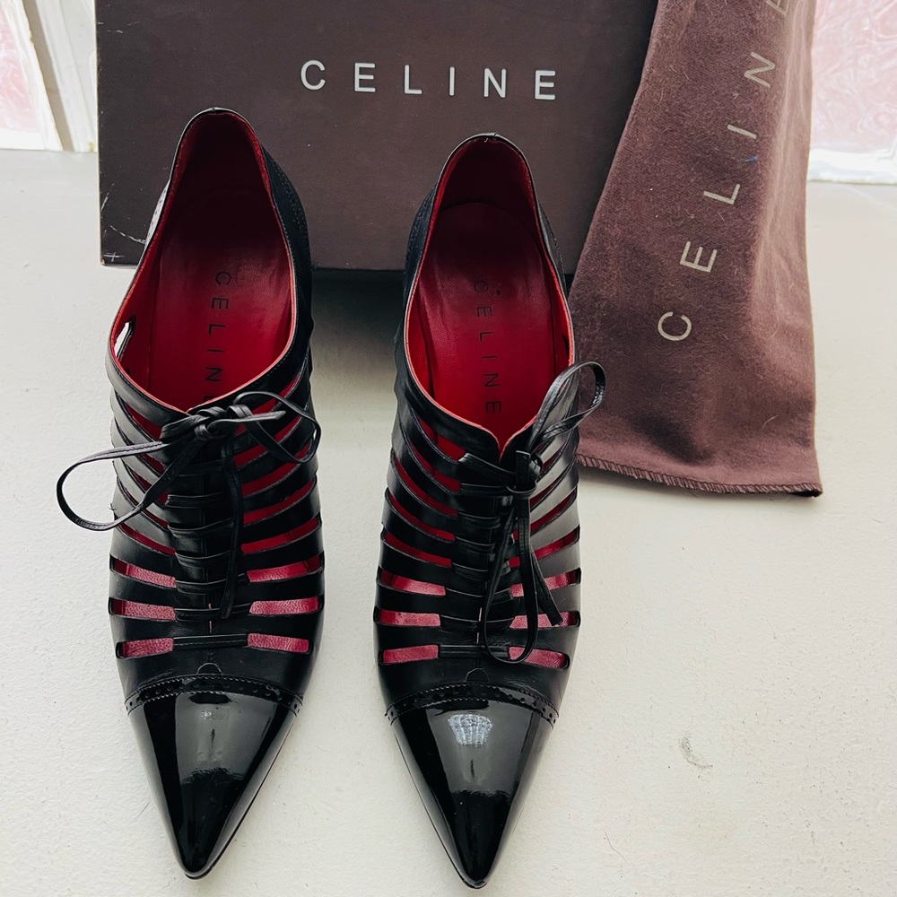 Celine Black and Red Women's Heels